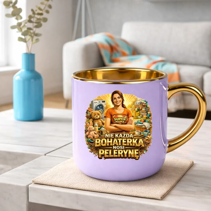 Nie każda bohaterka nosi pelerynę - Mama - kubek elegancki na prezent