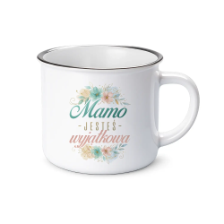 Mamo, jesteś wyjątkowa - kubek emaliowany na prezent
