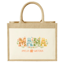 Mama - imiona - Torba z juty na prezent – produkt personalizowany