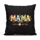 Mama - imiona - czarna poduszka na prezent – produkt personalizowany