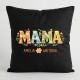 Mama - imiona - czarna poduszka na prezent – produkt personalizowany