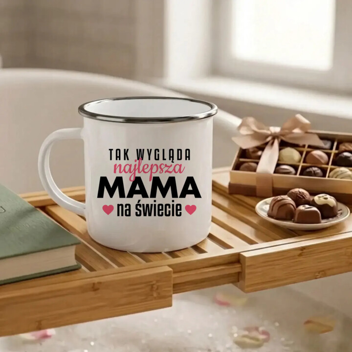 Zestaw prezentowy dla mamy - mama odpoczywa - ręcznik, kubek i zawieszka