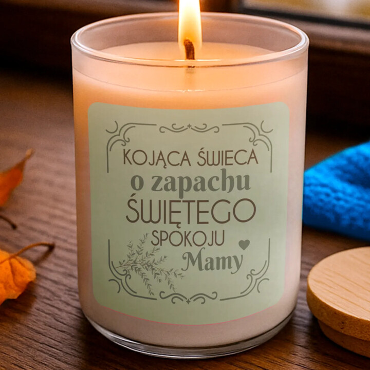 Kojąca świeca o zapachu świętego spokoju mamy - świeczka zapachowa na prezent