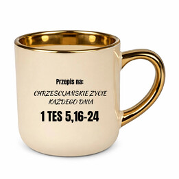 Przepis na chrześcijańskie życie - kubek elegancki na prezent - Szwalnia Św. Pawła