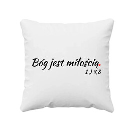 Bóg jest miłością - poduszka na prezent - Szwalnia Św. Pawła