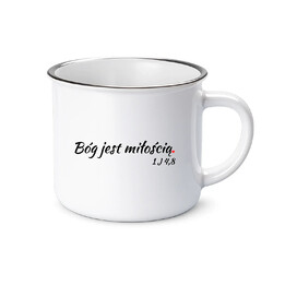 Bóg jest miłością - kubek emaliowany na prezent - Szwalnia Św. Pawła