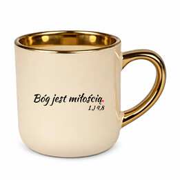 Bóg jest miłością - kubek elegancki na prezent - Szwalnia Św. Pawła