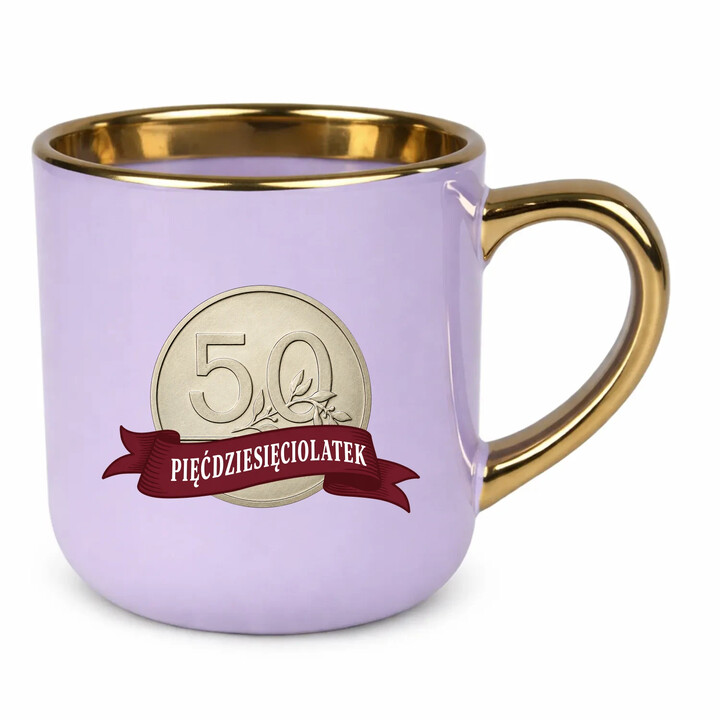 Pięćdziesięciolatek - moneta - kubek elegancki na prezent