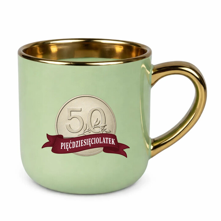 Pięćdziesięciolatek - moneta - kubek elegancki na prezent
