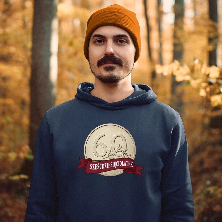 Sześćdziesięciolatek - moneta - męska bluza na prezent
