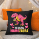 Nie drażnij mamozaura - czarna poduszka na prezent