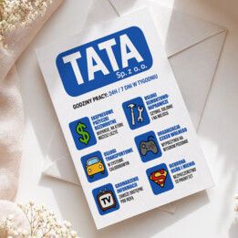Tata sp. z o.o. - kartka okolicznościowa na prezent dla taty