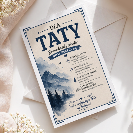 Tata bohater - kartka okolicznościowa na prezent dla taty