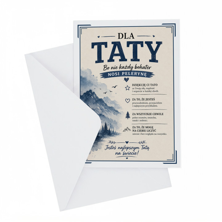 Tata bohater - kartka okolicznościowa na prezent dla taty