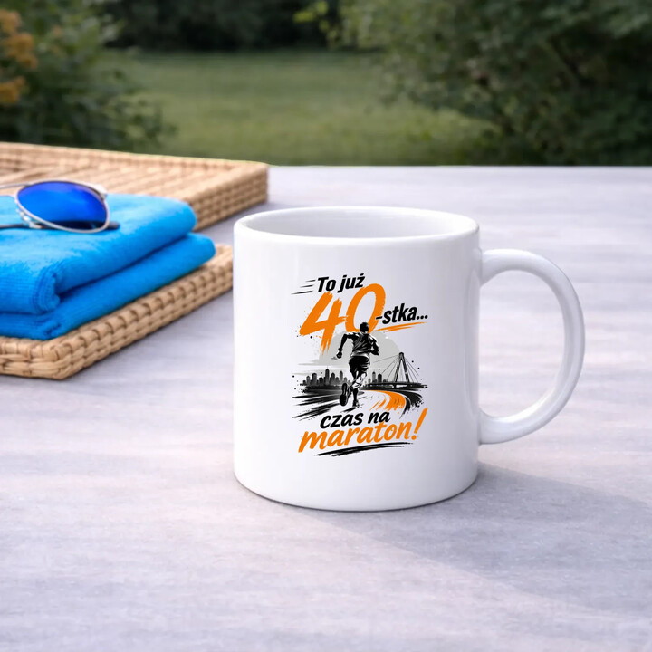 To już 40-stka... czas na maraton! - kubek na prezent