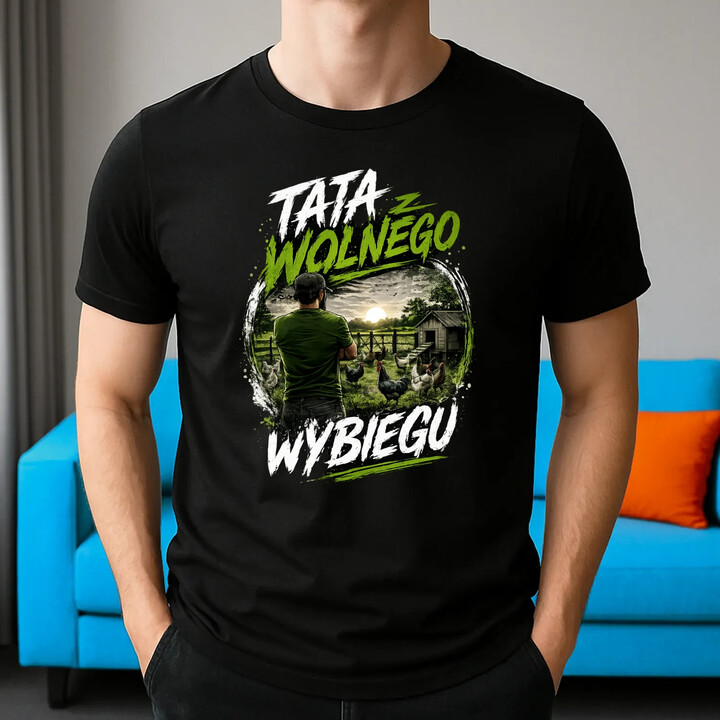 Tata z wolnego wybiegu - męska koszulka na prezent