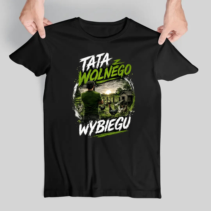 Tata z wolnego wybiegu - męska koszulka na prezent