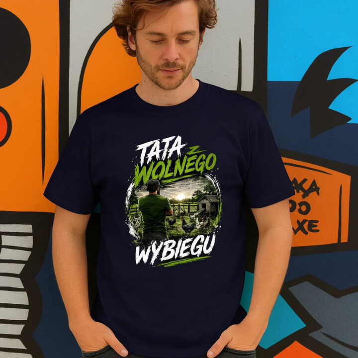 Tata z wolnego wybiegu - męska koszulka na prezent