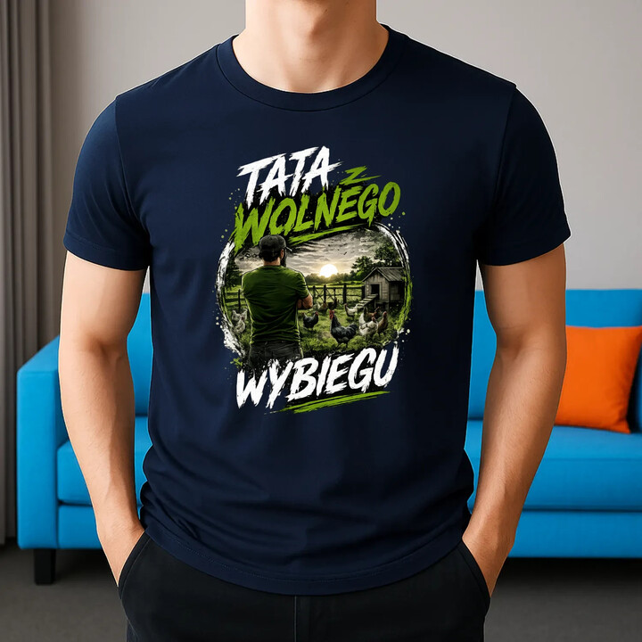 Tata z wolnego wybiegu - męska koszulka na prezent