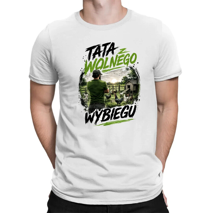 Tata z wolnego wybiegu - męska koszulka na prezent