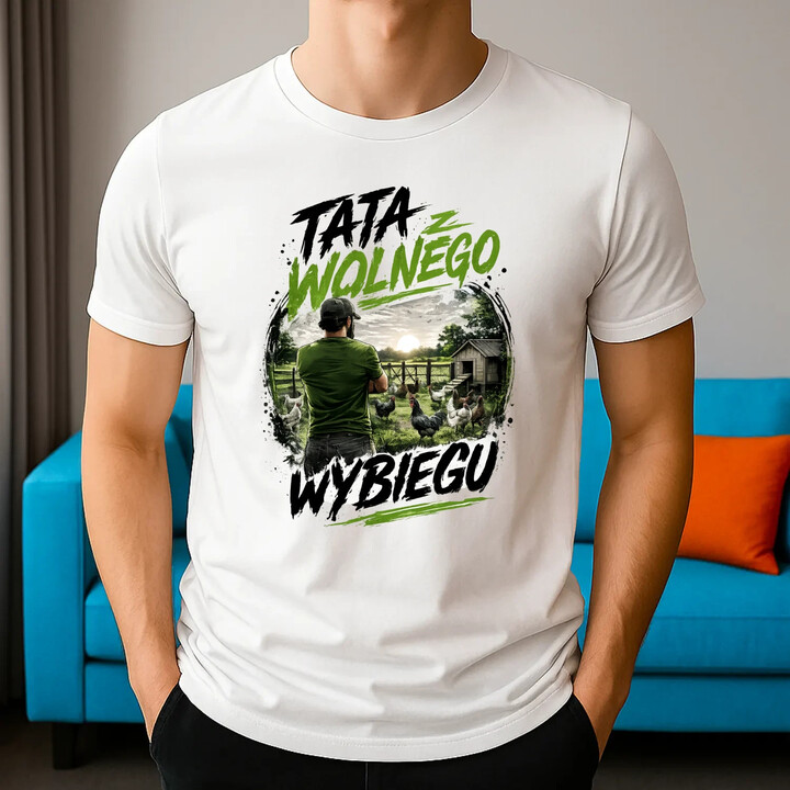 Tata z wolnego wybiegu - męska koszulka na prezent