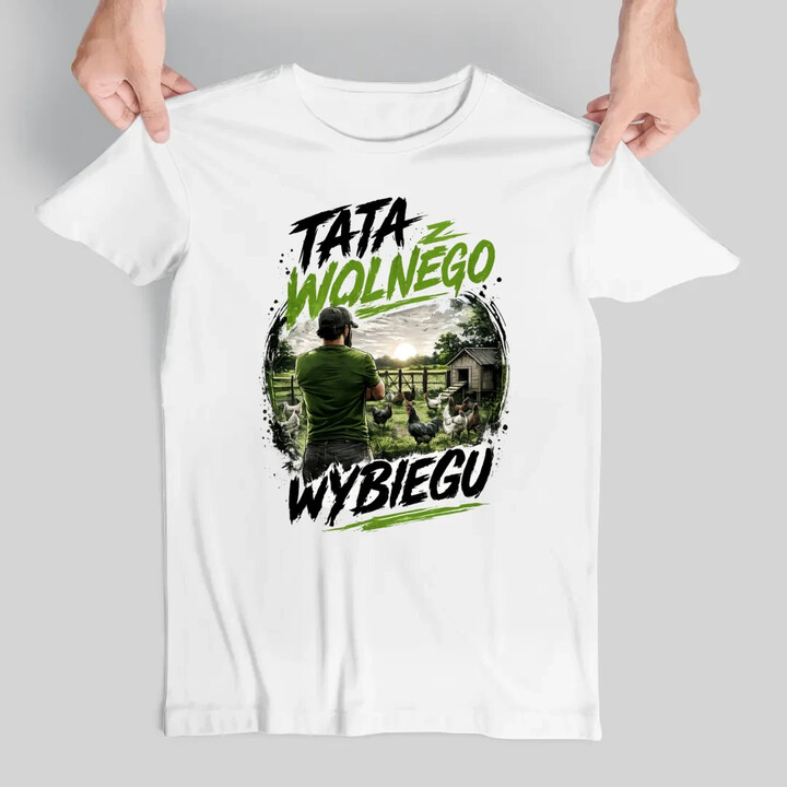 Tata z wolnego wybiegu - męska koszulka na prezent