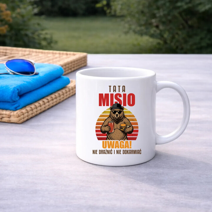 Tata Misio - Uwaga! Nie drażnić i nie dokarmiać - kubek na prezent