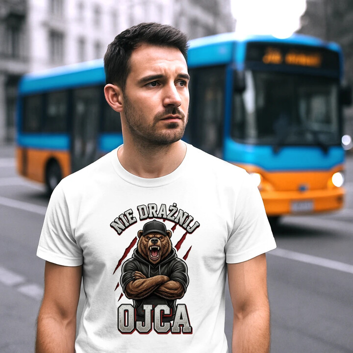 Nie drażnij ojca - męska koszulka na prezent