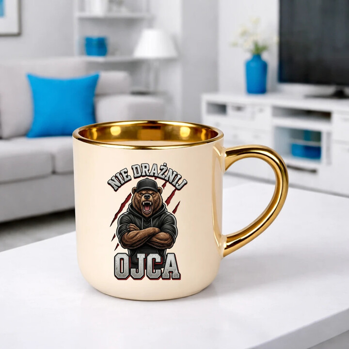 Nie drażnij ojca - kubek elegancki na prezent