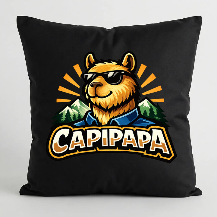 CAPIPAPA - czarna poduszka na prezent