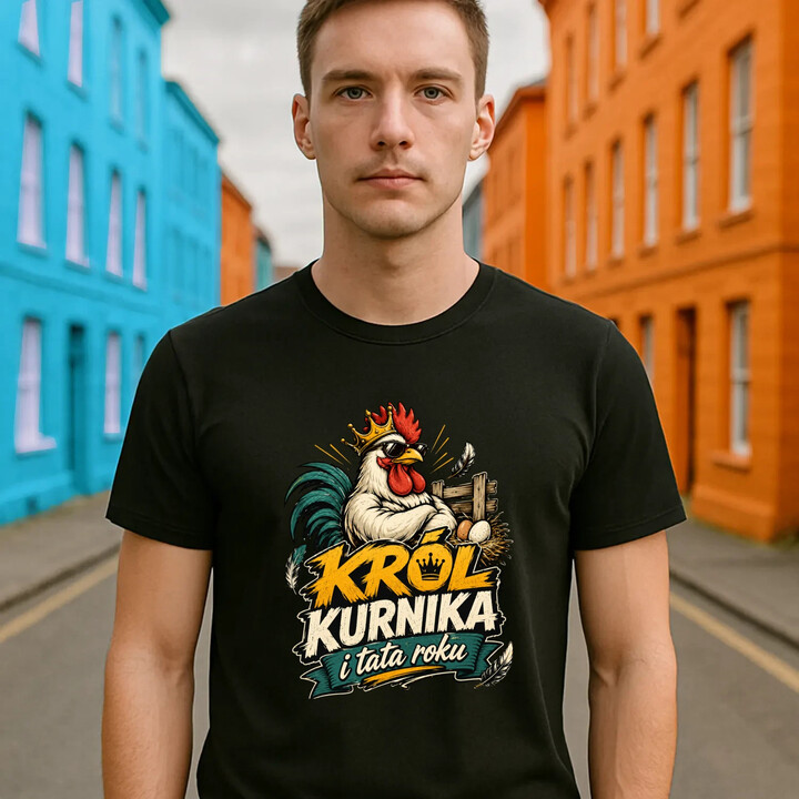 Król kurnika i tata roku - męska koszulka na prezent