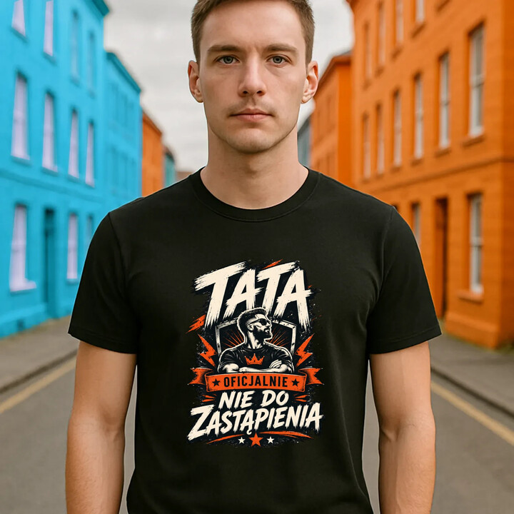 Tata - oficjalnie nie do zastąpienia - męska koszulka na prezent