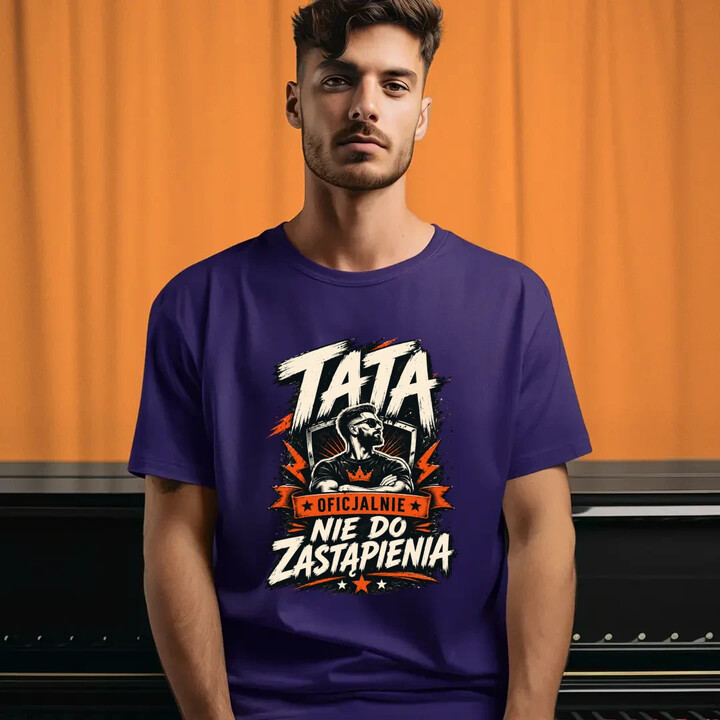 Tata - oficjalnie nie do zastąpienia - męska koszulka na prezent