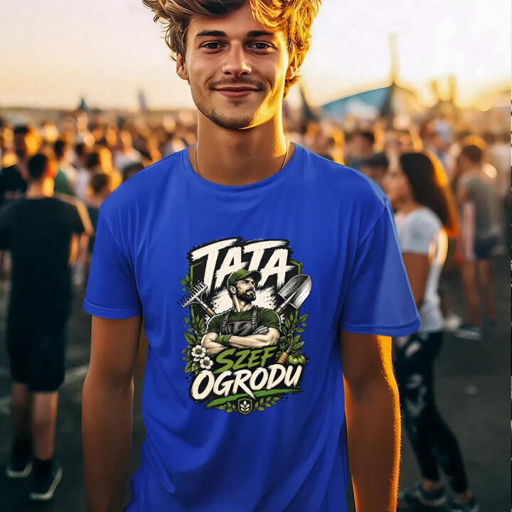Tata szef ogrodu - męska koszulka na prezent