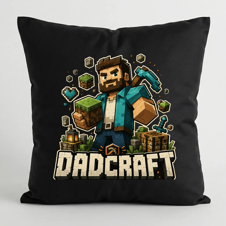 Dadcraft - czarna poduszka na prezent