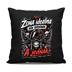 Żona idealna nie istnieje. A jednak - czarna poduszka na prezent