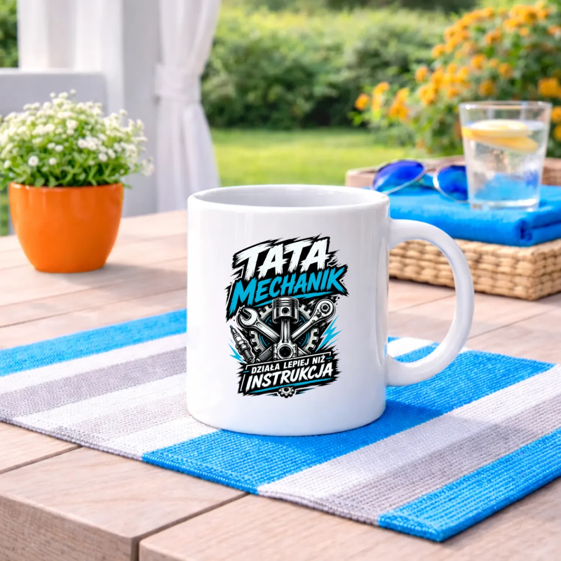 Tata mechanik - działa lepiej niż instrukcja - kubek na prezent dla mechanika
