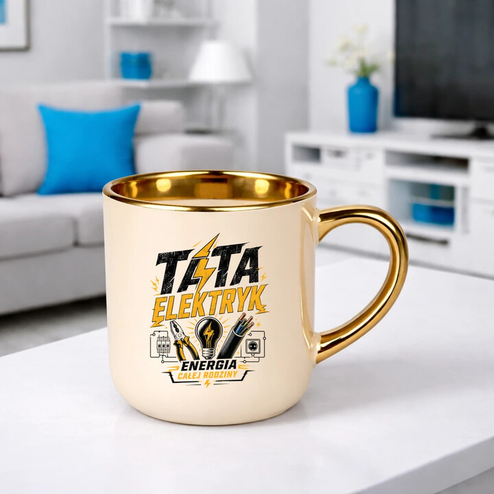 Tata elektryk. Energia całej rodziny - kubek elegancki na prezent