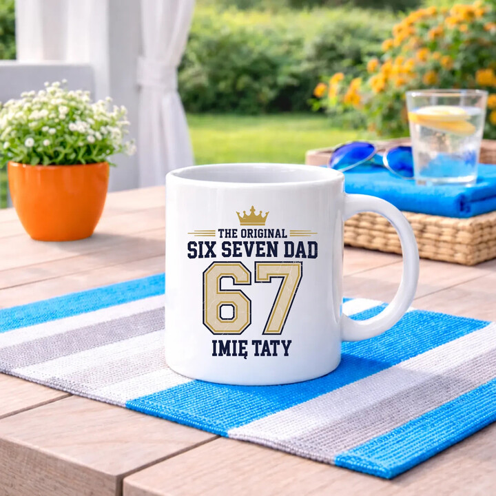 Six Seven Dad - Imię taty - kubek na prezent - produkt personalizowany