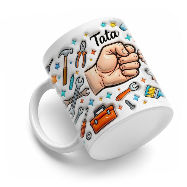 Tata złota rączka + 1 pięść - kubek na prezent