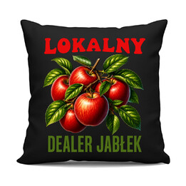 Lokalny dealer jabłek - czarna poduszka na prezent