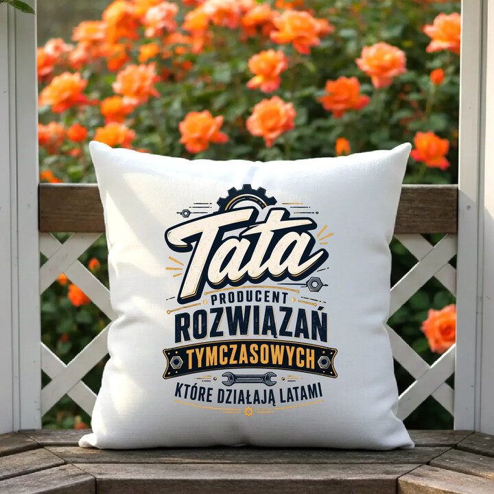 Tata - producent rozwiązań tymczasowych, które działają latami - poduszka na prezent