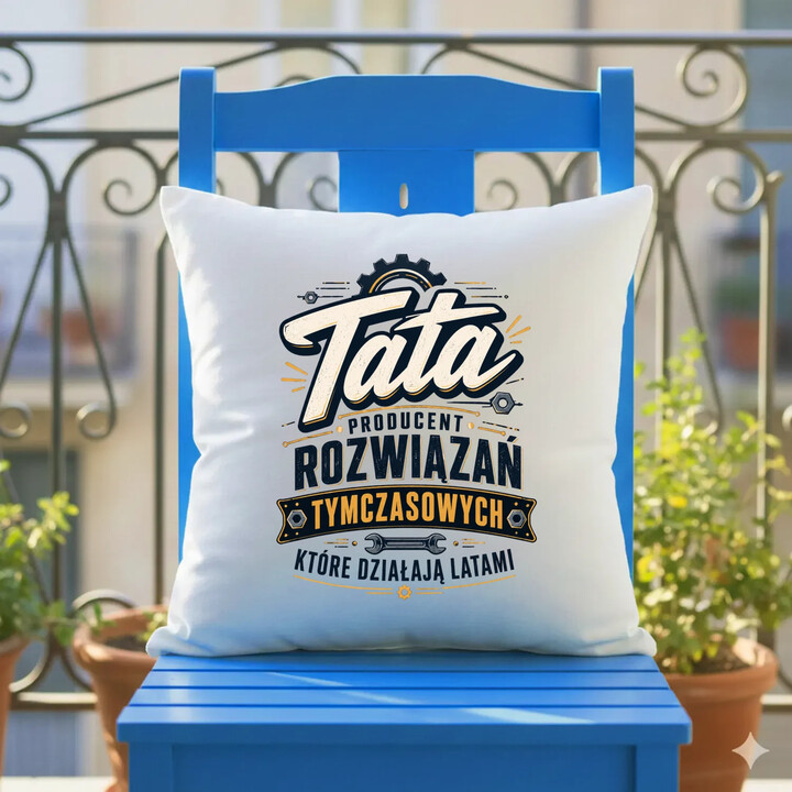 Tata - producent rozwiązań tymczasowych, które działają latami - poduszka na prezent