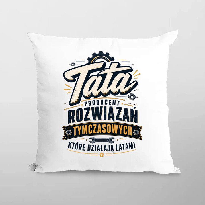 Tata - producent rozwiązań tymczasowych, które działają latami - poduszka na prezent