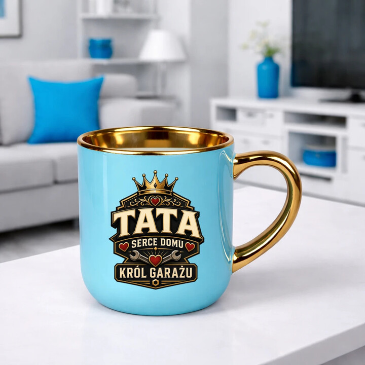 Tata - serce domu, król garażu - kubek elegancki na prezent