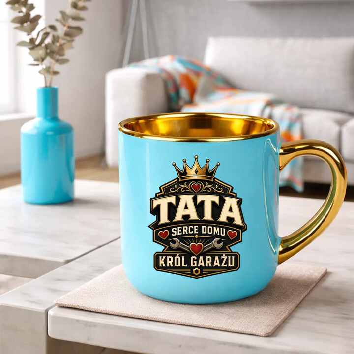 Tata - serce domu, król garażu - kubek elegancki na prezent