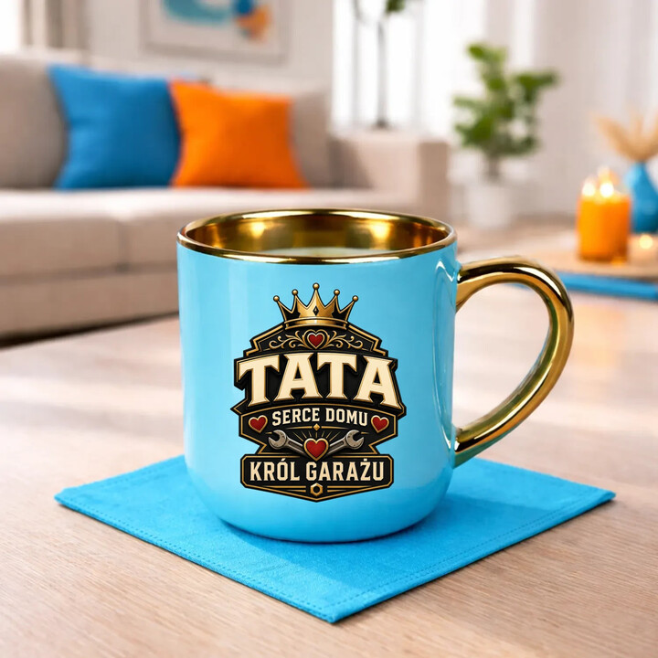 Tata - serce domu, król garażu - kubek elegancki na prezent