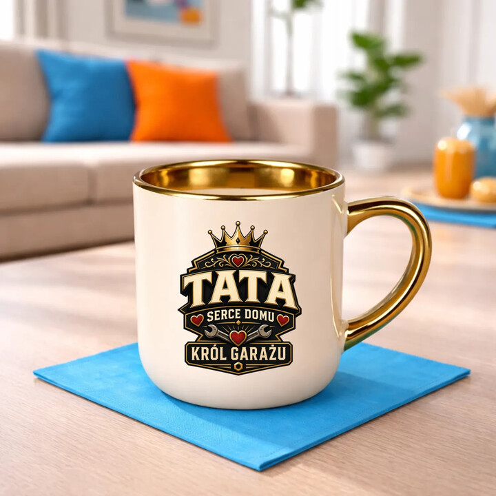 Tata - serce domu, król garażu - kubek elegancki na prezent
