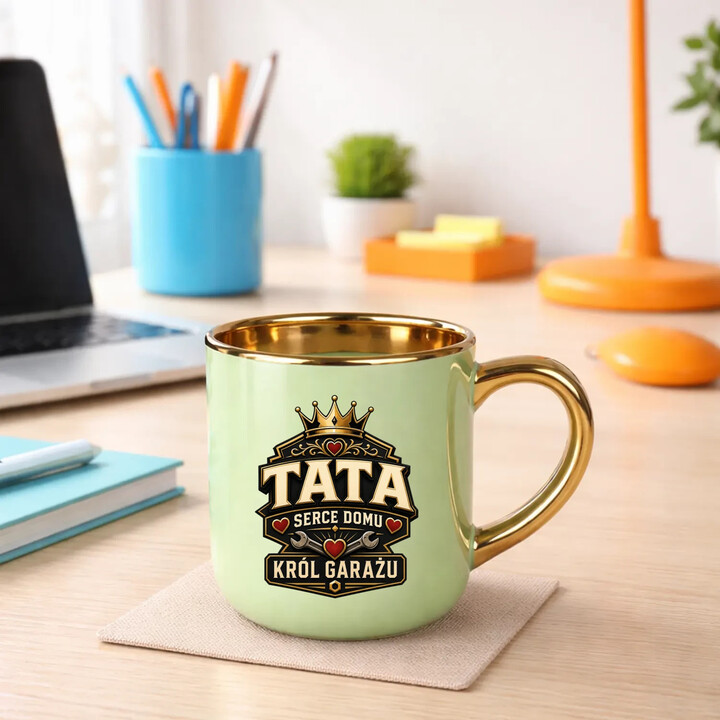Tata - serce domu, król garażu - kubek elegancki na prezent