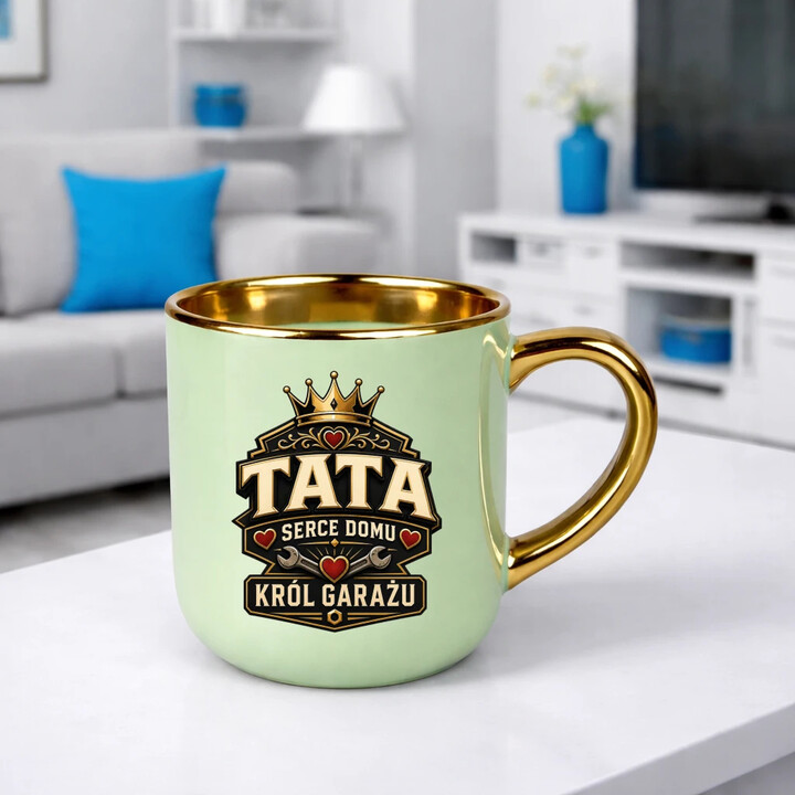 Tata - serce domu, król garażu - kubek elegancki na prezent